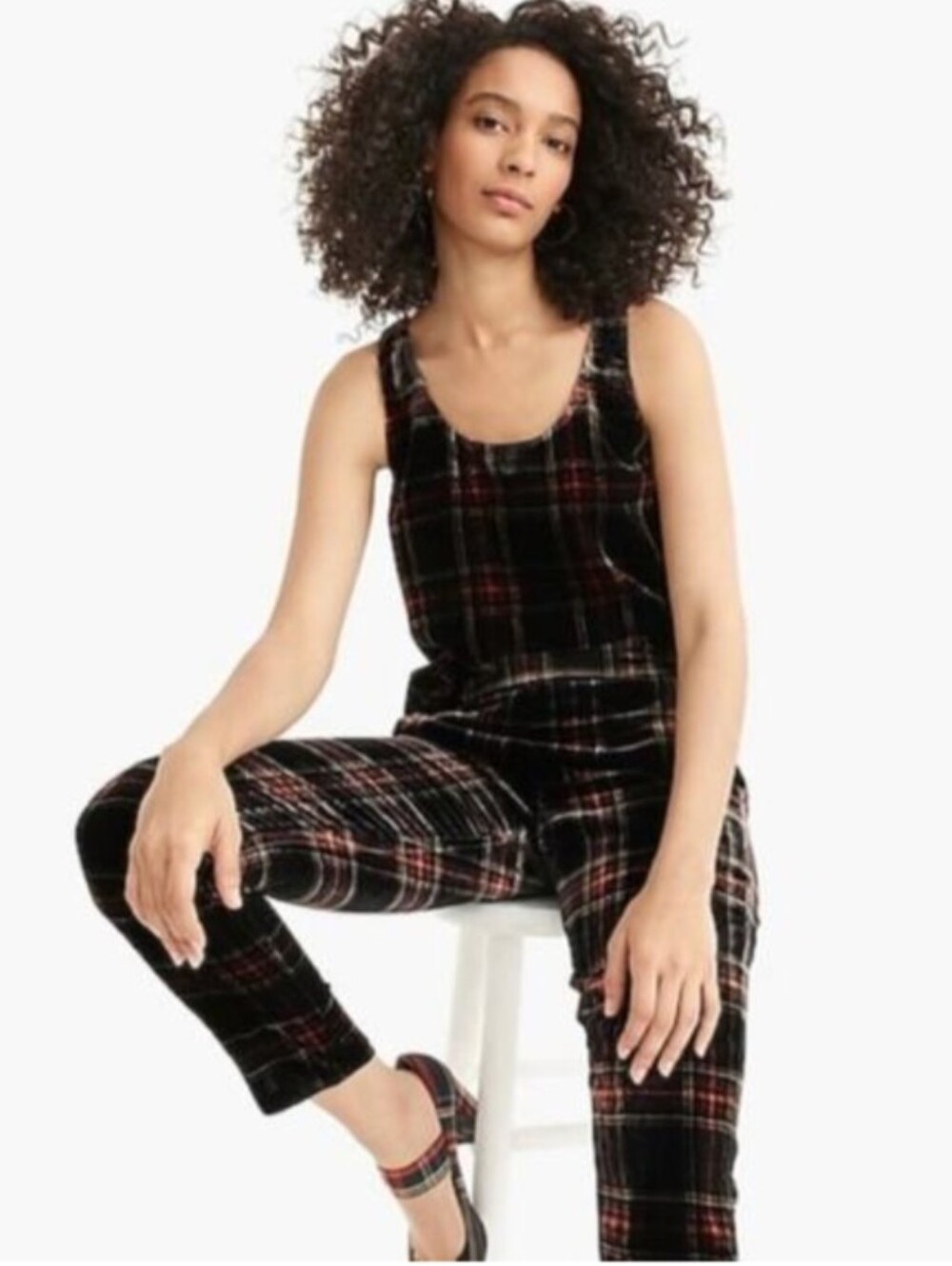 Jcrew Tartan Velvet Tank